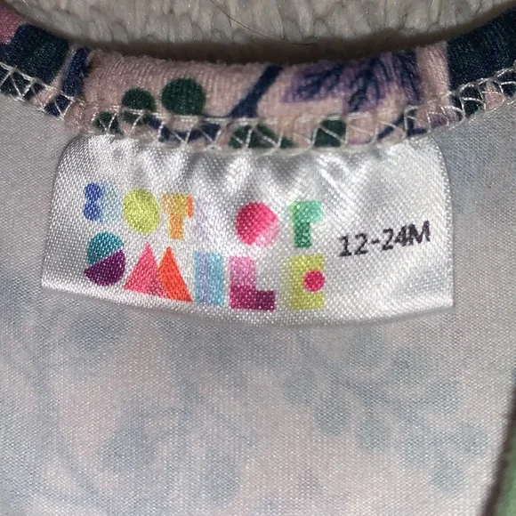 Dot Dot Smile Pink Purple Floral Bird Dress 12-24M EUC - Picture 7 of 11